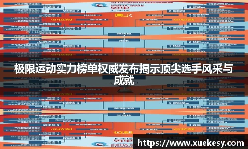 极限运动实力榜单权威发布揭示顶尖选手风采与成就